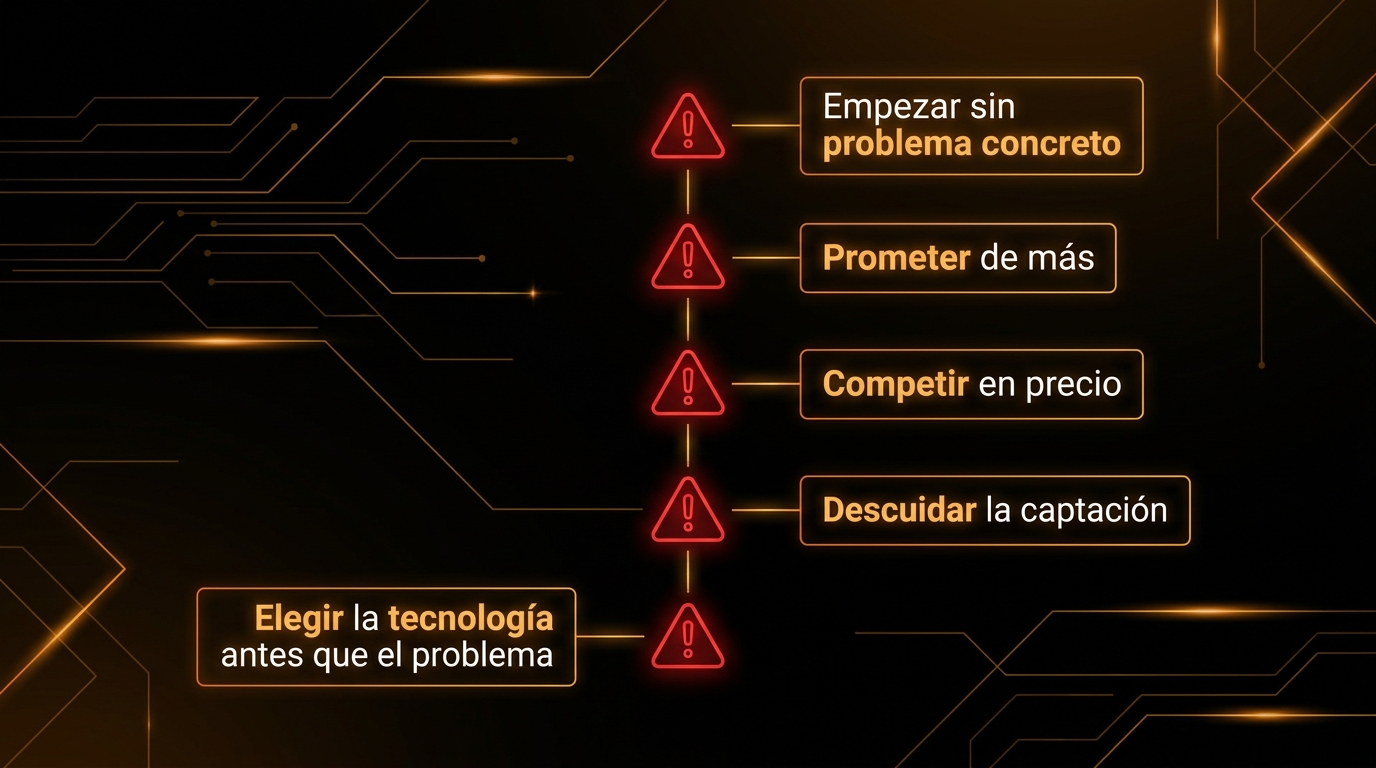 Los cinco errores que hunden a una agencia de IA nueva