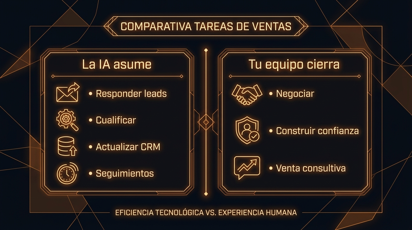 Reparto de tareas de ventas entre la IA y el equipo comercial