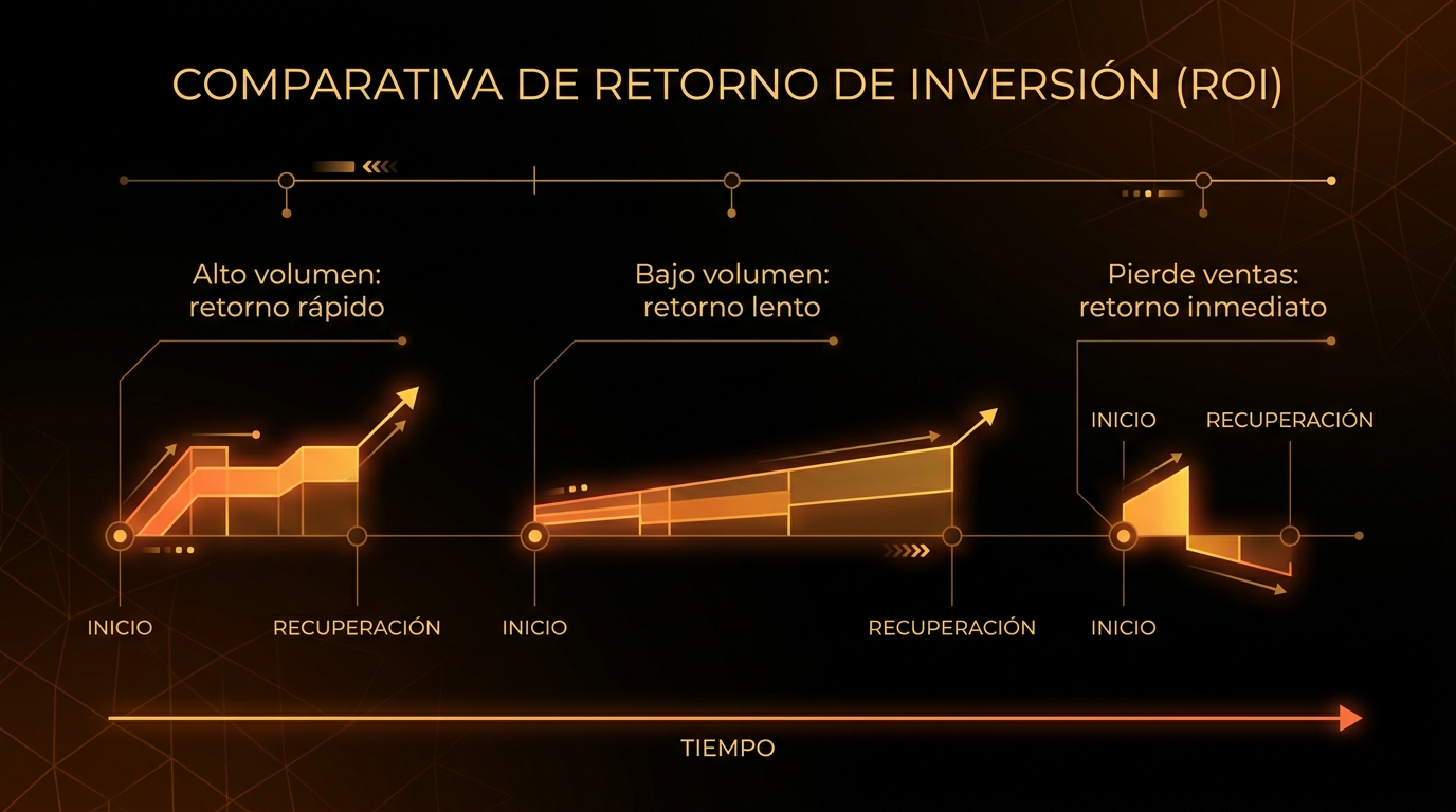 Cuándo se recupera la inversión según el tipo de proceso automatizado