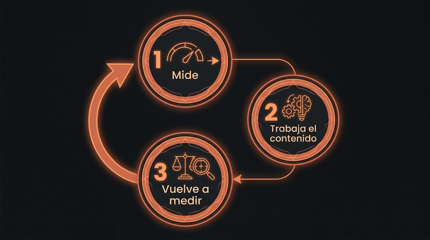 Ciclo continuo de posicionamiento en IA: medir, trabajar el contenido y volver a medir